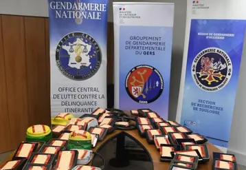 Photographie du matériel agricole récupéré par les gendarmes après leur vol en août 2025 dans le Sud-Ouest