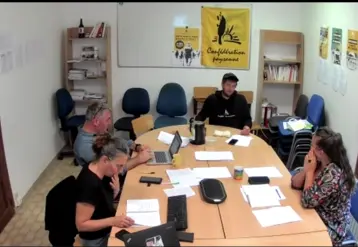   Conférence de presse de rentrée de la Confédération paysanne, le 3 septembre 2025.  