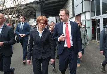 Annie Genevard, ministre de l’Agriculture, avec Christophe Hansen, commissaire européen à l’Agriculture en février dernier au salon de l’Agriculture.