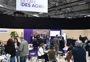 La zone d'échange "Café des agris" lors du Sia'Pro 2025. 