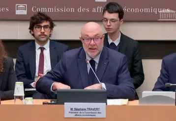 Stéphane Travert, président de la commission économique de l'Assemblée nationale et ancien ministre de l’Agriculture, le 18 février en commission lors de la mission flash sur les crises sanitaires dans les élevages. 