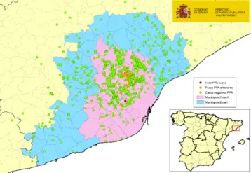 Carte de localisation des 38 foyers de sangliers contaminés par la peste porcine africaine (PPA) depuis fin novembre 2025.