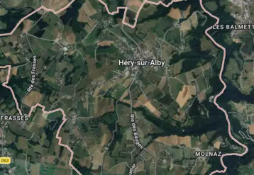 Vue satellite de la commune d’Héry-sur-Alby en Haute-Savoie