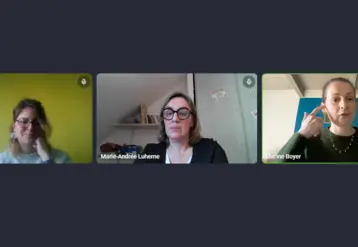 Trois femmes intervenant lors d'un wébinaire