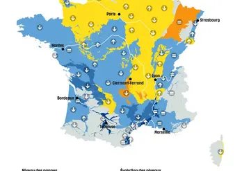 Carte de la situation des nappes phréatiques au 1er avril 2026 par la BRGM