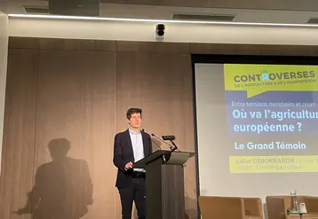 Julien Denormandie, ancien ministre de l’Agriculture et invité comme grand témoin des controverses de l’agriculture et de l’alimentation, organisées le 16 juin par le groupe Réussir-Agra à Paris. 