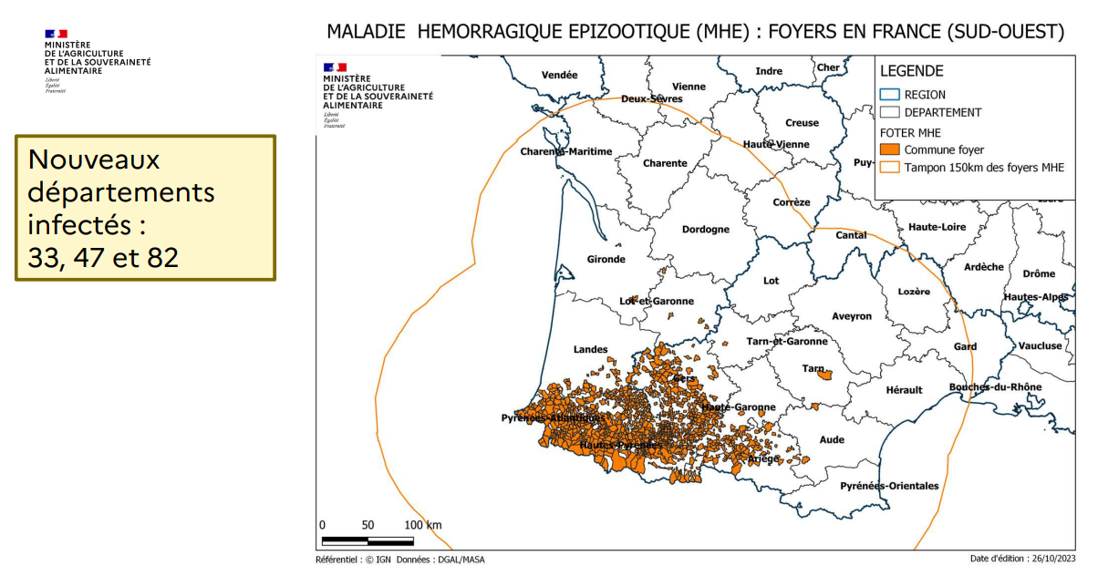 MHE : Au 22/12/2023 - Pas d'évolution pour la zone régulée Sarthoise ! -  Groupement de Défense Sanitaire de la sarthe