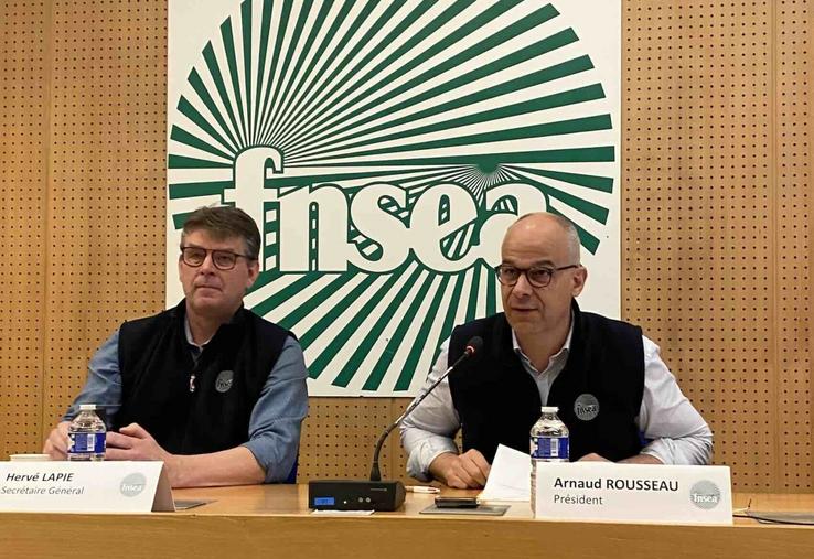 Hervé Lapie, secrétaire général de la FNSEA, et Arnaud Rousseau, président de la FNSEA.