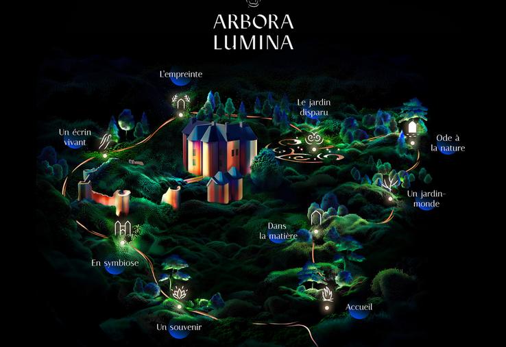 Carte du parcours d'Arbora Lumina. 
