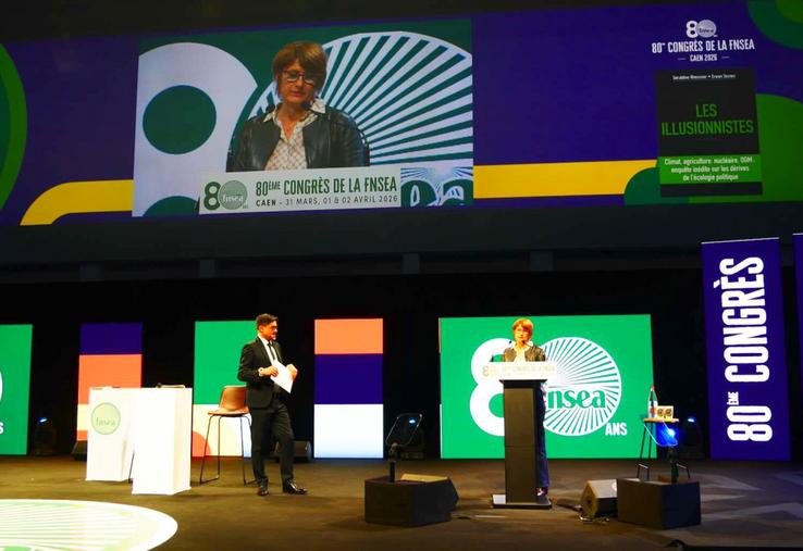 "Face à la montée des radicalités et à la "judiciarisation" des échanges, la FNSEA doit faire évoluer sa stratégie", a expliqué Géraldine Woessner, rédactrice en chef "société" au Point lors du Congrès annuel de la FNSEA à Caen.