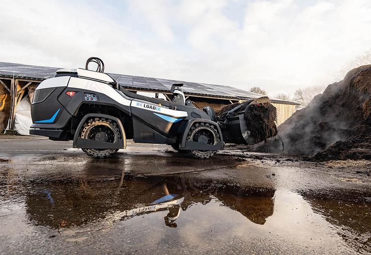 Le robot de manutention Loadix de ManuRob, autonome et 100 % électrique, cible dans un premier temps les exploitations équipées d’un méthaniseur.