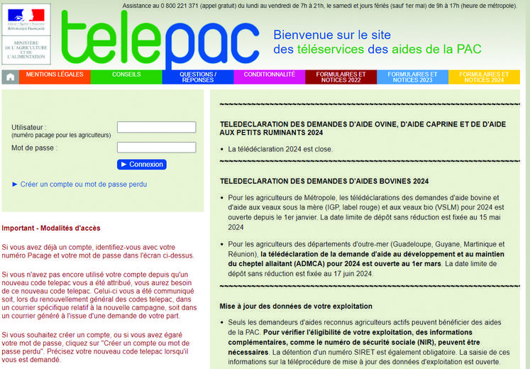 Déclaration en ligne sur Telepac.