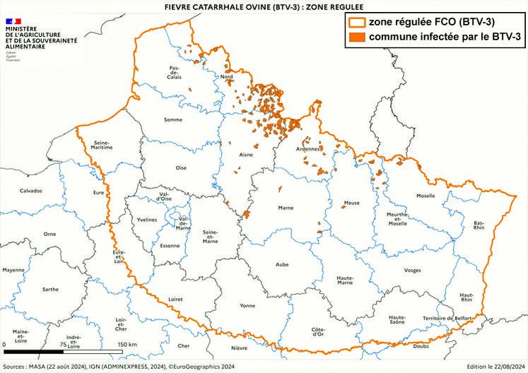 Zone régulée en semaine 34.