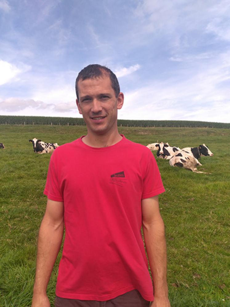 Fabien Fréret, polyculteur-éleveur laitier à Brémontier-Merval.