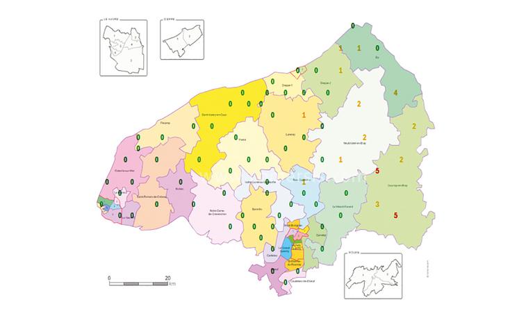 Répartition des foyers en Seine-Maritime au 12/12/2024.
