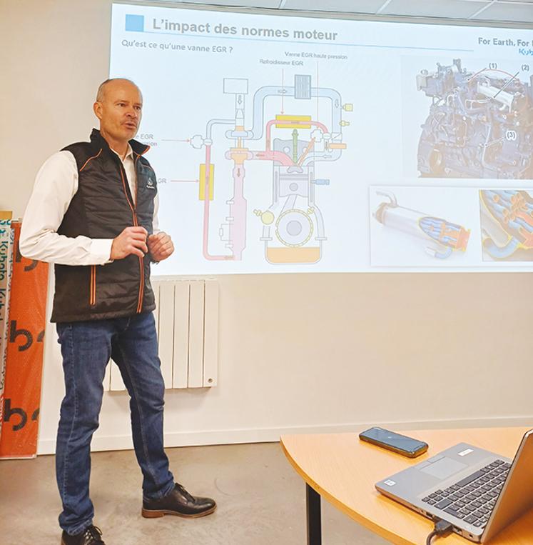 Le moteur diesel est soumis à des normes drastiques et exige un entretien rigoureux, souligne Yannick Le Scodan lors de l’exposé.