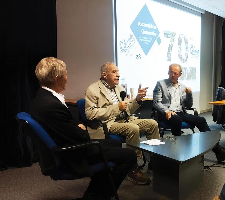 En 70 ans d'histoire, le GDMA 76 n'a compté que cinq présidents. Trois étaient réunis à Bois-Guillaume le 27 mai : Daniel Gressent, Michel Ledru et Guillaume Eudier (de g. à d.). Ils ont rendu hommage à leurs pairs : Irénée Boutin et René Sence.