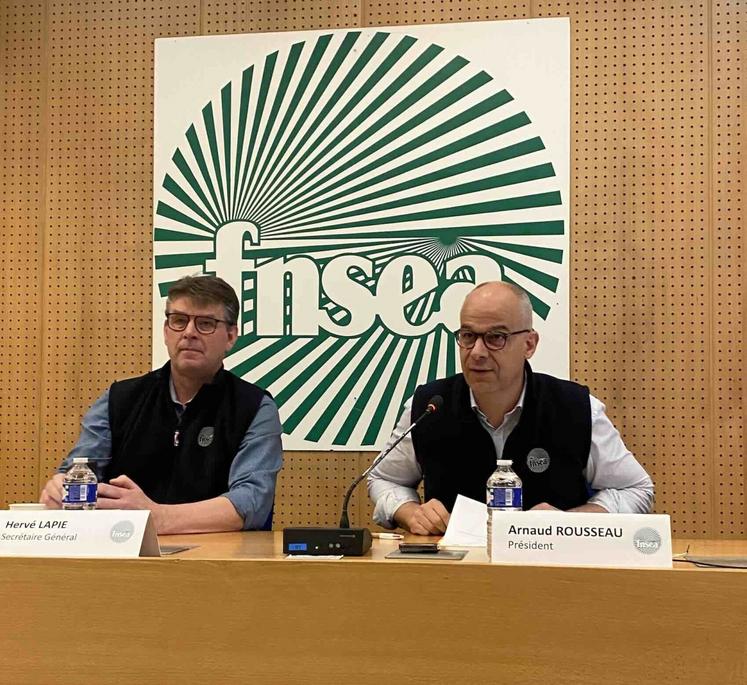 Hervé Lapie, secrétaire général de la FNSEA, et Arnaud Rousseau, président de la FNSEA.