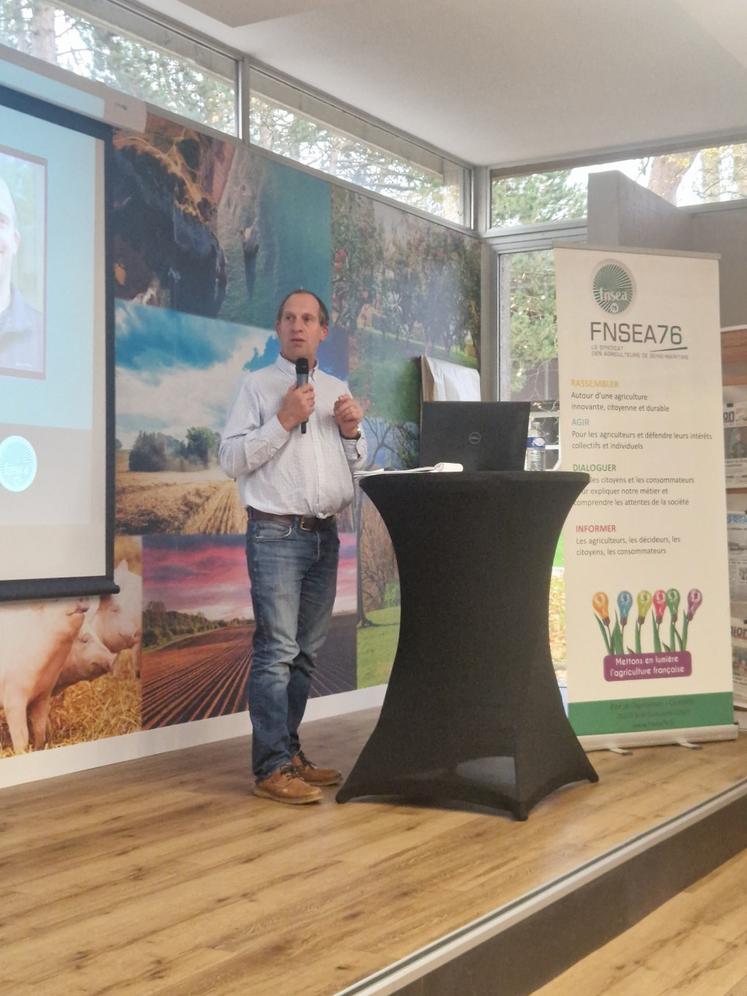 Franck Grémont, président de la section lait de la FNSEA 76, est à l'initiative de cette journée régionale.