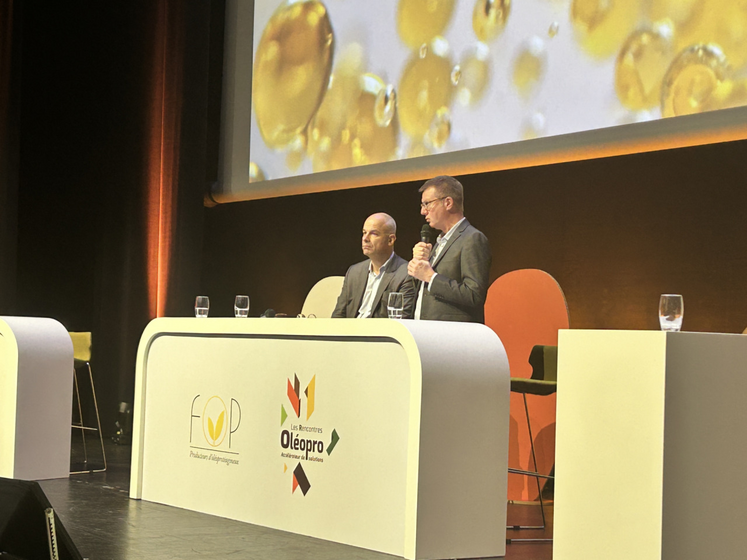 Arnaud Rousseau, président de la FNSEA (et ancien président de la Fop), et Benjamin Lammert, président de la FOP.