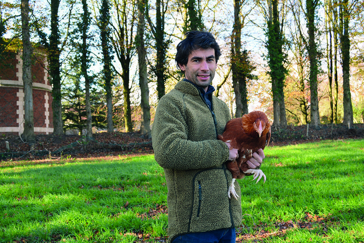 Arthur Anquetil, installé avec son père Laurent à Bréauté, proposent leurs Volailles du Prieuré dans de nombreux points de vente, restaurants, comme au magasin de la ferme.