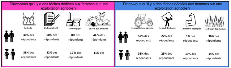 Répartition des tâches sur une exploitation par genre.
