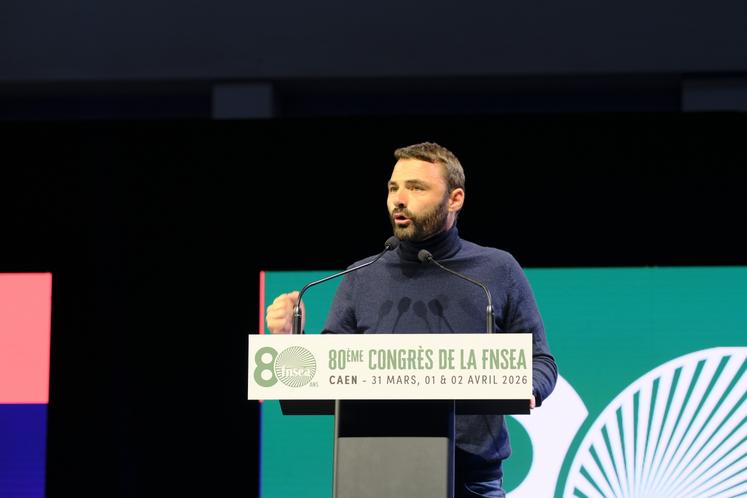 Intervention de Pierrick Horel, président des Jeunes agriculteurs (JA).