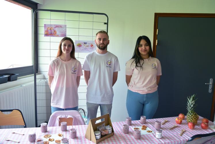 Les visages de "Lactimix" : Pauline Charlier, Nathan Cazuc et Yosra Mosli (IUT Grand Ouest Normandie).
