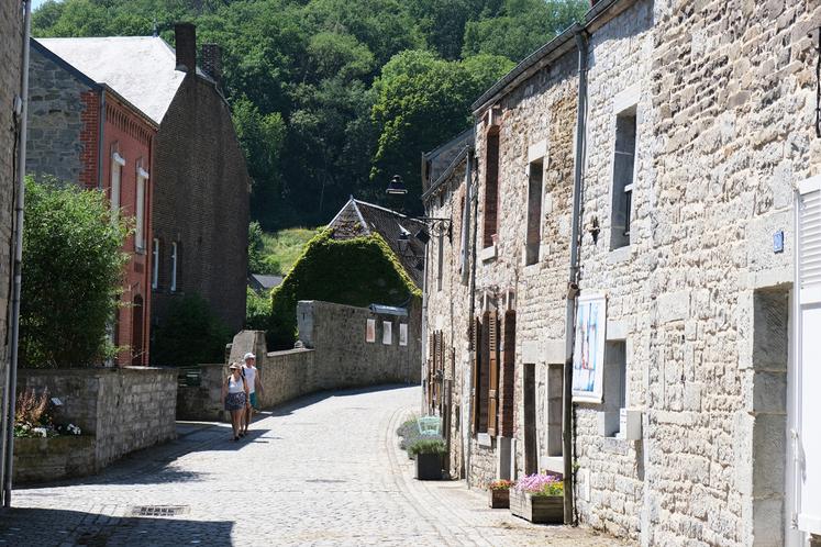 Les façades en pierre bleue de Givet.