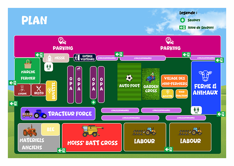 Plan du Festival de la terre à Flamanville.