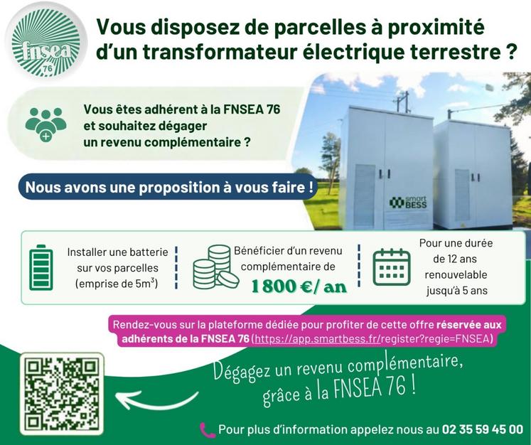Cette offre est réservée aux adhérents de la FNSEA 76.