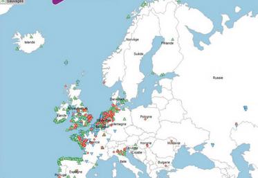 Localisation des cas ou foyers en avifaune sauvage, chez les oiseaux captifs et chez les volailles d’IAHP H5 en Europe ayant débuté depuis le début de la saison, soit le 1er août 2022 (source : Commission européenne ADIS le 7 novembre 2022, WAHIS-OMSA le 4 novembre 2022).