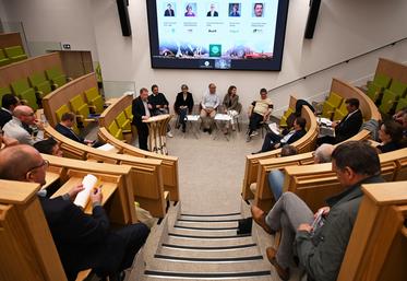 Le président de la FNSEA Grand bassin parisien, Damien Greffin, a introduit les débats sur l'usage de la cameline dans les carburants d'aviation durables.