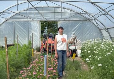 Alice Boissonnet a créé la première ferme florale de Seine-Maritime en 2021 : Du vent dans les bottes produit aujourd'hui une centaine d'espèces florales à destination des fleuristes.