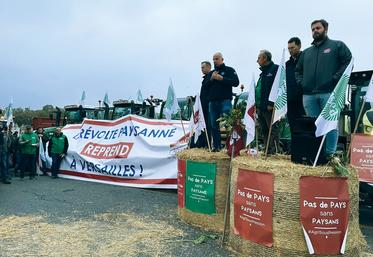 Le président de la FNSEA, Arnaud Rousseau, a soutenu ses collègues des Yvelines lors d'une action matinale devant le château de Versailles.
