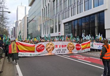 Ursula von der Leyen, cible principale de la manifestation agricole qui se s'est tenue le 18 décembre à Bruxelles.