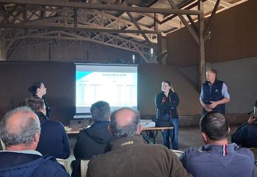 Intervention des techniciennes de Lactalis, Garance Choury et Jasmine Sevin, avec le président de l'APLHN, Christophe Jourdain.