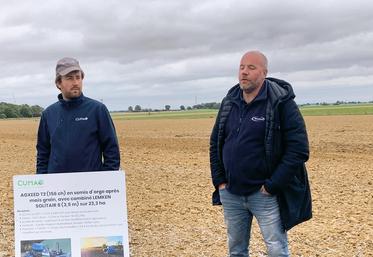 Gauthier Savalle et Damien Cousin ce 9 octobre à Graveron-Sémerville.