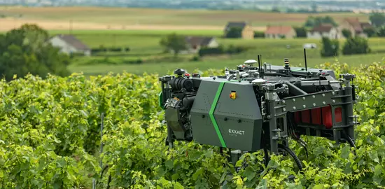 Cette saison, le robot Traxx a parcouru différents vignobles pour des opérations de travail du sol. 