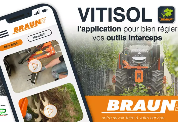 Trois conseillers machinisme dispensent leurs préconisations de réglage des outils de travail du sol sur la nouvelle application Vitisol by Braun.