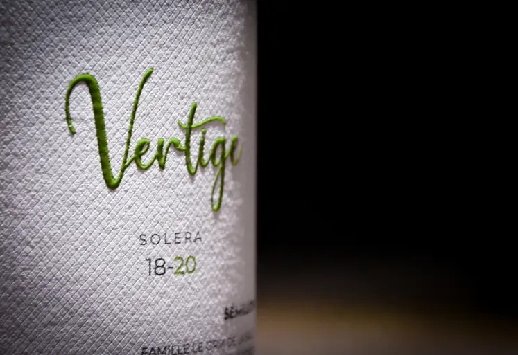 <em class="placeholder">Zoom sur l&#039;étiquette de la cuvée Vertige.</em>