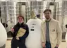 <em class="placeholder">Julia Anashkova et Dmitry Khlopin, du domaine Thet, dans le chai de vinification.</em>