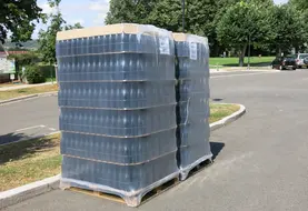 Palettes d'expédition de vin.