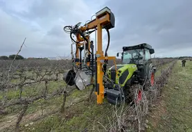Prétailleuse Pellenc à détection magnétique des piquets
