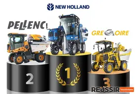 Machines à vendanger New Holland, Pellenc et Grégoire sur un podium