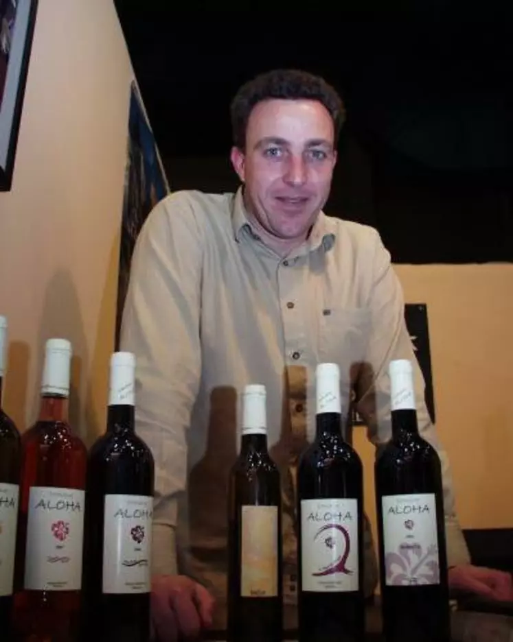 Samuel Mégnan, vigneron au domaine Aloha. "J'ai envoyé un communiqué de presse repris sur les site des Echos et j'ai proposé la souscription à tous mes clients"