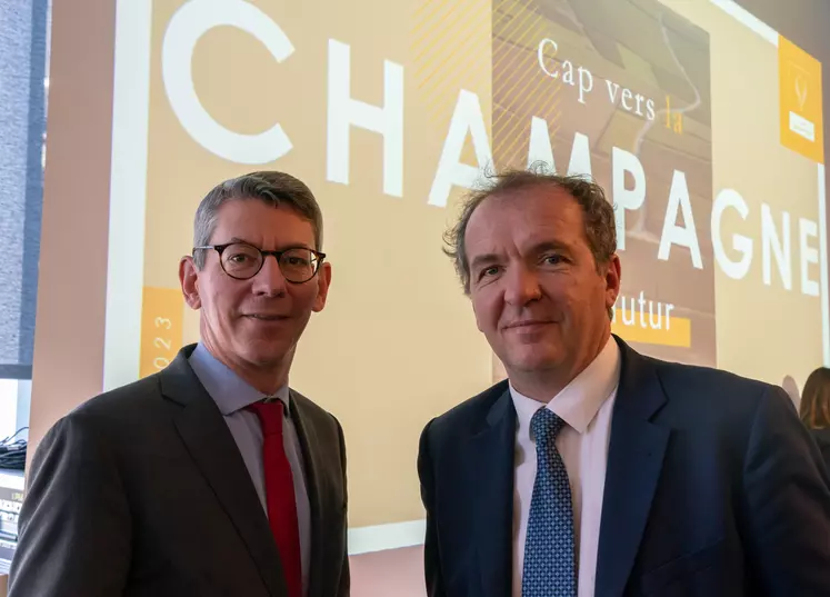 David Chatillon (négoce) et Maxime Toubart (vignerons) soulignent qu’en disposant de moyens renforcés, l’interprofession Champagne pourra mieux appuyer les initiatives individuelles des opérateurs.