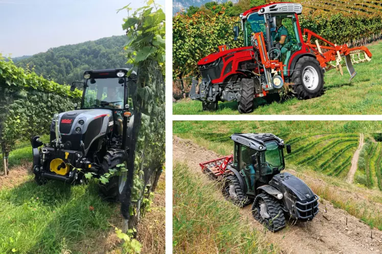 La filiale Agritalia du groupe Carraro fournira prochainement des tracteurs spécialisés "classiques" (à l'image des Agricube à gauche) pour son compatriote Antonio Carraro.