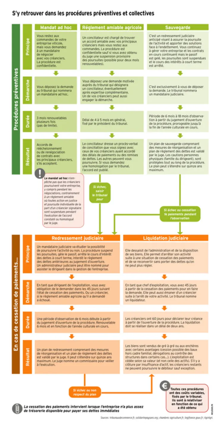 <em class="placeholder">Graphique : S’y retrouver dans les procédures préventives et collectives</em>