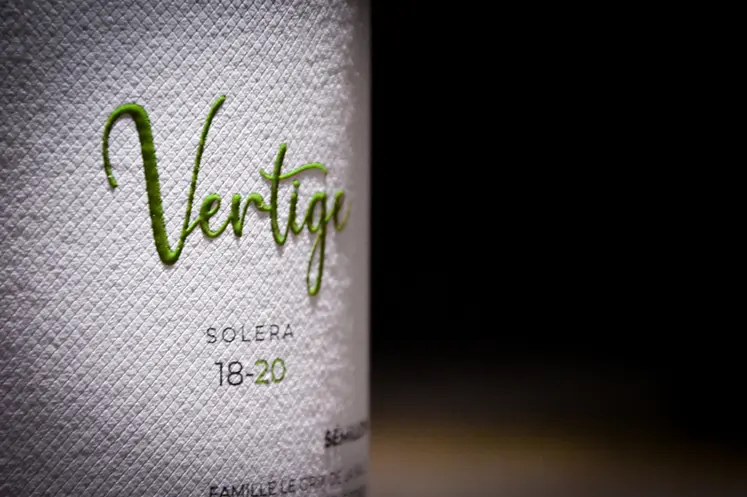 <em class="placeholder">Zoom sur l&#039;étiquette de la cuvée Vertige.</em>